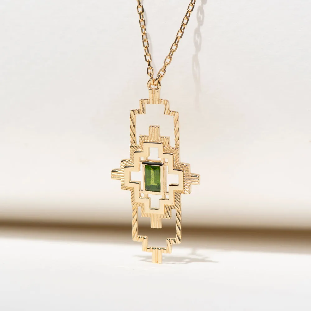 Zoe & Morgan Munay Necklace - Gold Plated & Chrome Diopside
